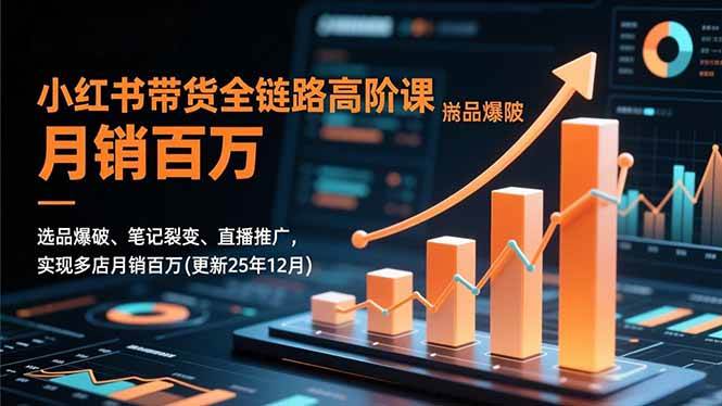 （16842期）小红书带货全链路高阶课，选品爆破、笔记裂变、直播推广，实现多店月销百万(更新25年12月)-168网创