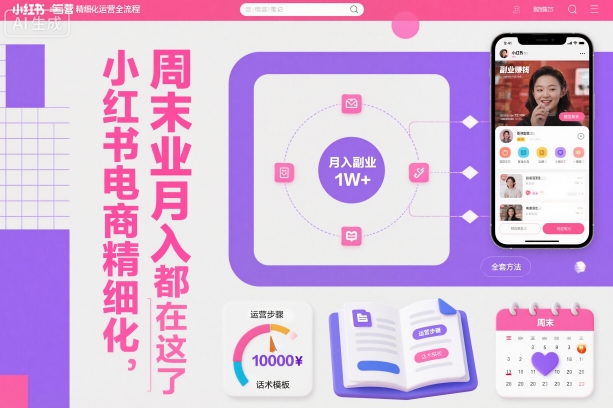 小红书电商精细化运营全流程,周末副业月入1W+,全套方法都在这了 小红书电商精细化运营全流程,周末副业月入1W+,全套方法都在这了