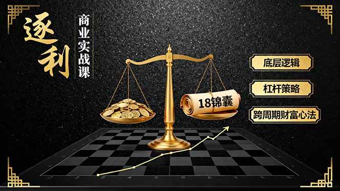 （16046期）《逐 利》商业实战课，底层逻辑、杠杆策略、18锦囊，跨周期财富心法-168网创