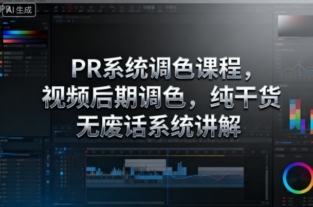 PR系统调色课程，视频后期调色，纯干货无废话系统讲解-168网创