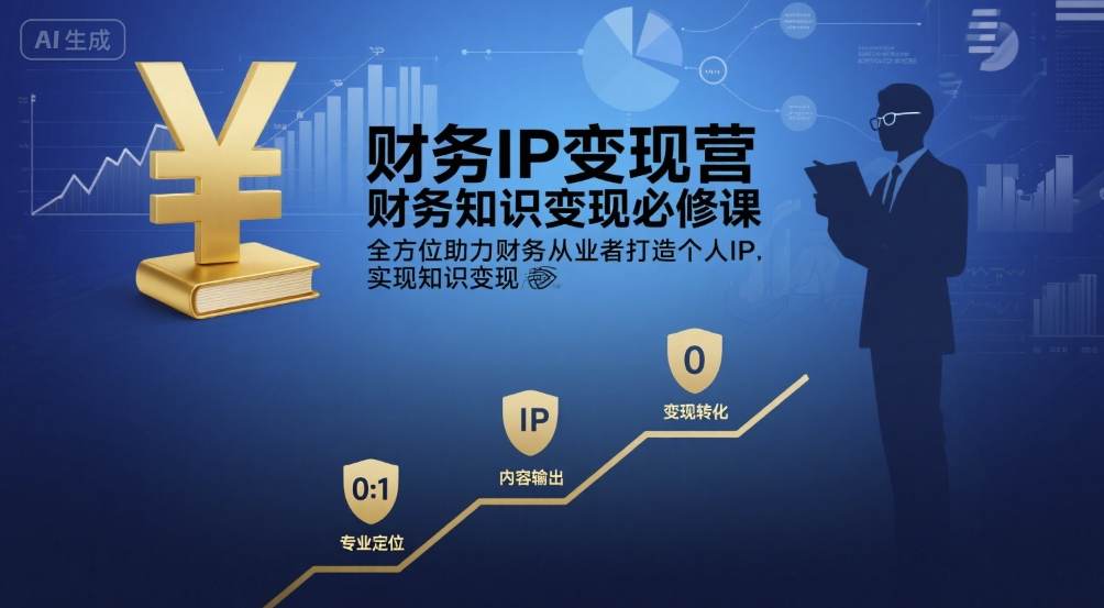 财务IP变现营,财务知识变现必修课,全方位助力财务从业者打造个人IP,实现知识变现-168网创