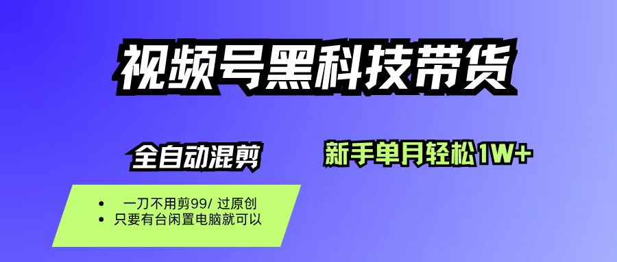 （16321期）视频号黑科技短视频带货，新手也能单月到手1W+，一刀不用剪，零投资-168网创