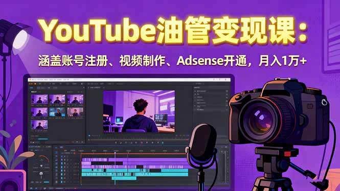 （15987期）2025YouTube油管变现课：涵盖账号注册、视频制作、Adsense开通，月入1万+-168网创