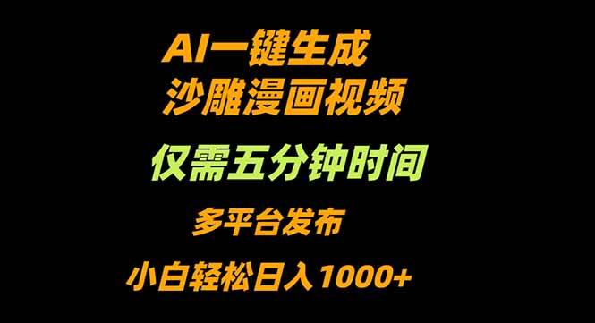 （16320期）AI一键生成沙雕动漫视频，只需5分钟，小白轻松日入1000+-168网创