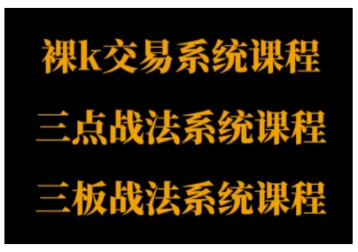 裸K体系、三点体系、三板体系三套系统课程，从基础到进阶，助力交易者构建系统化交易思路-168网创