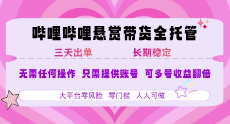 2025年B站风口带货项目 仅需提供账号 全程托管 轻松月入1w+-168网创