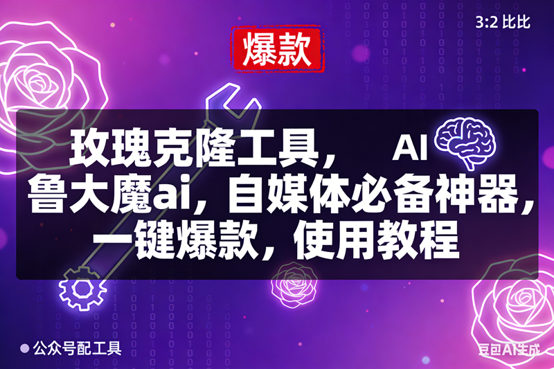 (16847期)玫瑰克隆,鲁大魔ai,自媒体必备神器,一键爆款工具,详细介绍和。使用教程-168网创