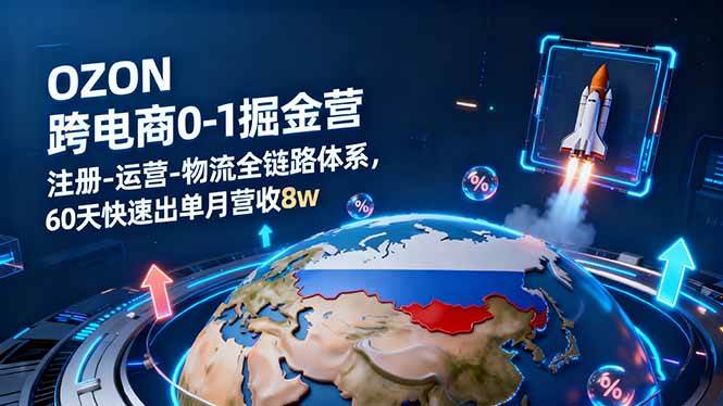 （16277期）OZON跨境电商0-1掘金营：注册-运营-物流全链路体系，60天快速出单月营收8w-168网创