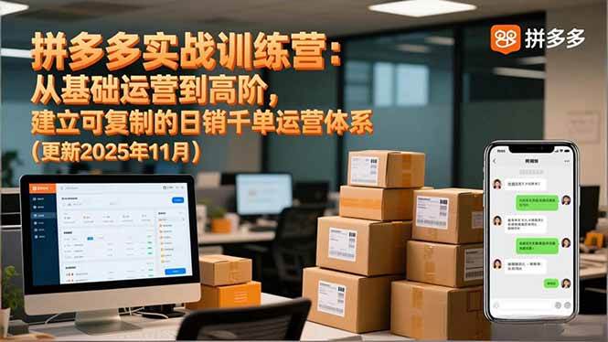 (16700期)拼多多实战训练营:从基础运营到高阶,建立可复制的日销千单运营体系(更新11月)-168网创