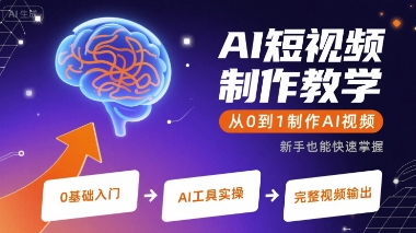 AI短视频制作教学，从0到1制作AI视频-168网创