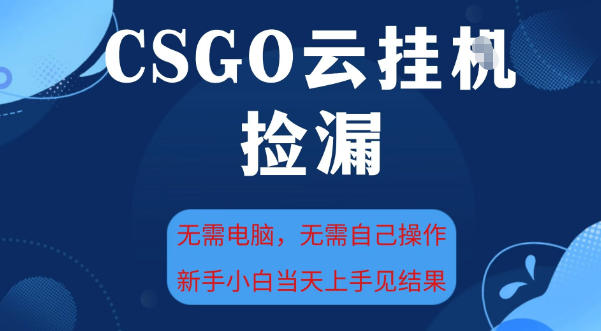 CSGO云挂G全自动捡漏,最新独家玩法,无需电脑操作,新手小白日入5张+【揭秘】-168网创