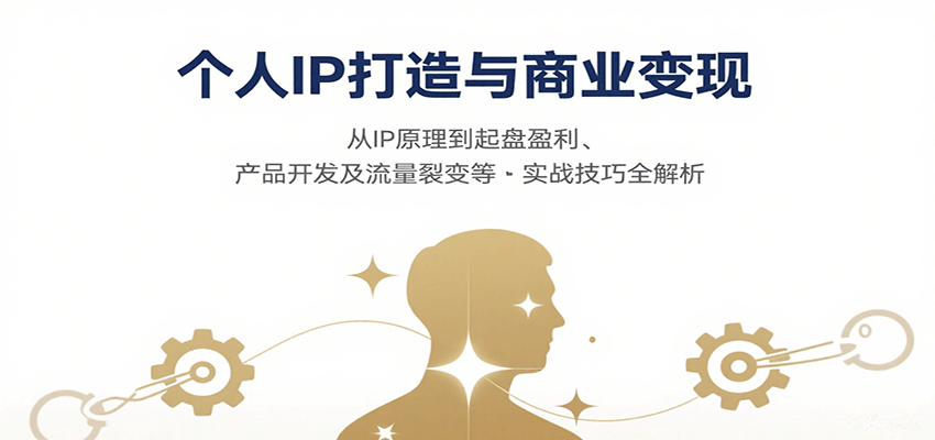 个人IP打造与商业变现,从IP原理到起盘盈利、产品开发及流量裂变等实战技巧全解析-168网创