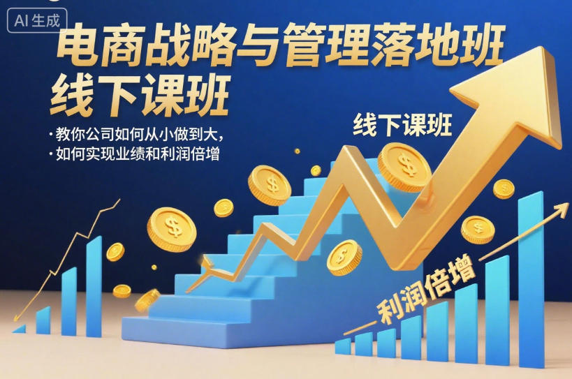 电商战略与管理落地班线下课,教你公司如何从小做到大,如何实现业绩和利润倍增【录音】-168网创