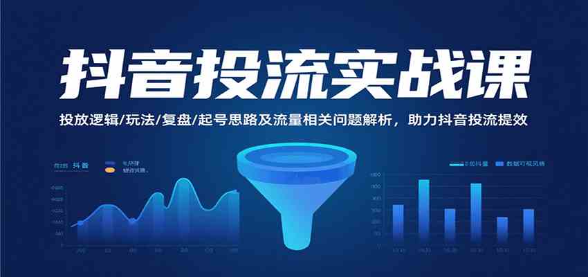 抖音投流实战课,投放逻辑/玩法/复盘/起号思路及流量相关问题解析,助力抖音投流提效-168网创