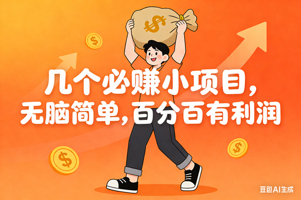 （16918期）几个必赚小项目，无脑简单，百分百有利润，副业首选，日入200+-168网创