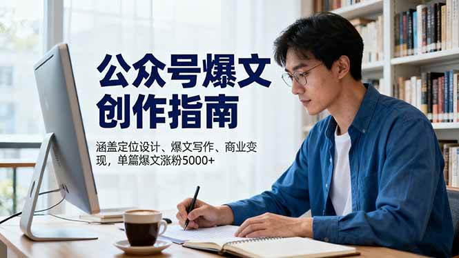 （16380期）公众号爆文创作指南，涵盖定位设计+爆文写作+商业变现，单篇爆文涨粉5000+-168网创