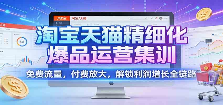 淘宝天猫精细化爆品运营集训：免费流量，付费放大，解锁利润增长全链路-168网创