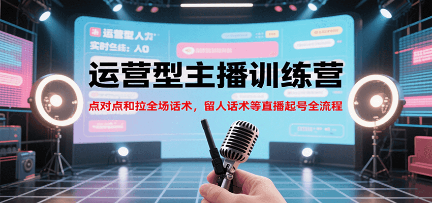运营型主播训练营,点对点和拉全场话术,留人话术等直播起号全流程(更新8月)-168网创