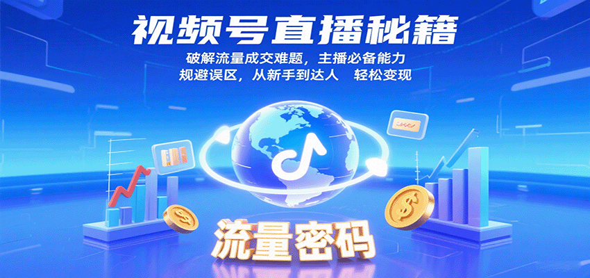视频号直播秘籍，破解流量成交难题，主播必备能力，规避误区，从新手到达人轻松变现-168网创