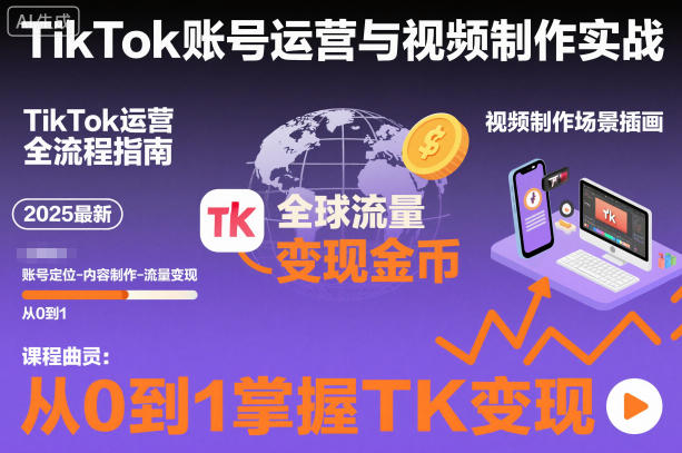 2025最新TikTok账号运营与视频制作实战全流程,从0到1掌握TK变现(含11月最新TK搬运技术) 2025最新TikTok账号运营与视频制作实战全流程,从0到1掌握TK变现(含11月最新TK搬运技术)
