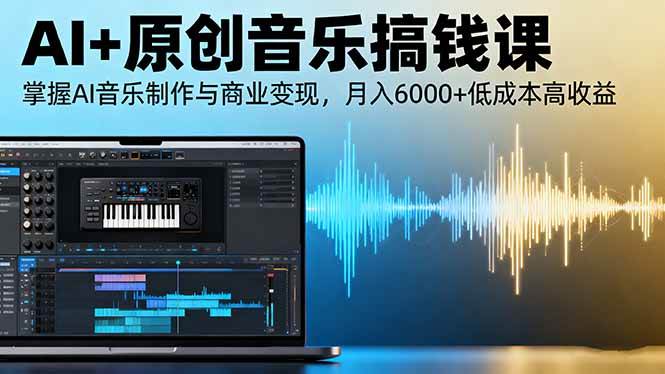 （16324期）AI+原创音乐搞钱课：掌握AI音乐制作与商业变现，月入6000+低成本高收益-168网创