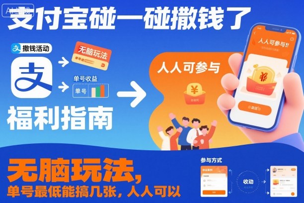 支付宝碰一碰撒钱了,无脑玩法,单号最低能搞几张,人人可以撸【揭秘】-168网创