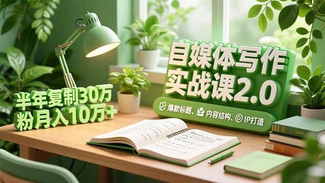 （16734期）自媒体写作实战课2.0，爆款标题、内容结构、IP打造，半年复制30万粉月入10万+-168网创
