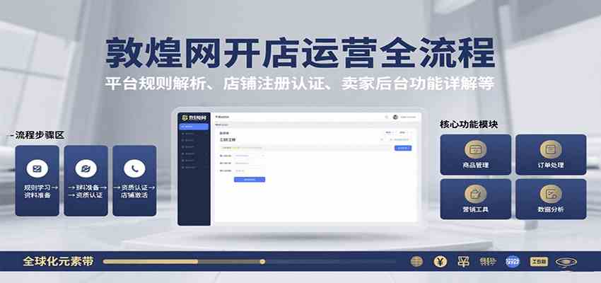 敦煌网开店运营全流程:平台规则解析、店铺注册认证、卖家后台功能详解等-168网创