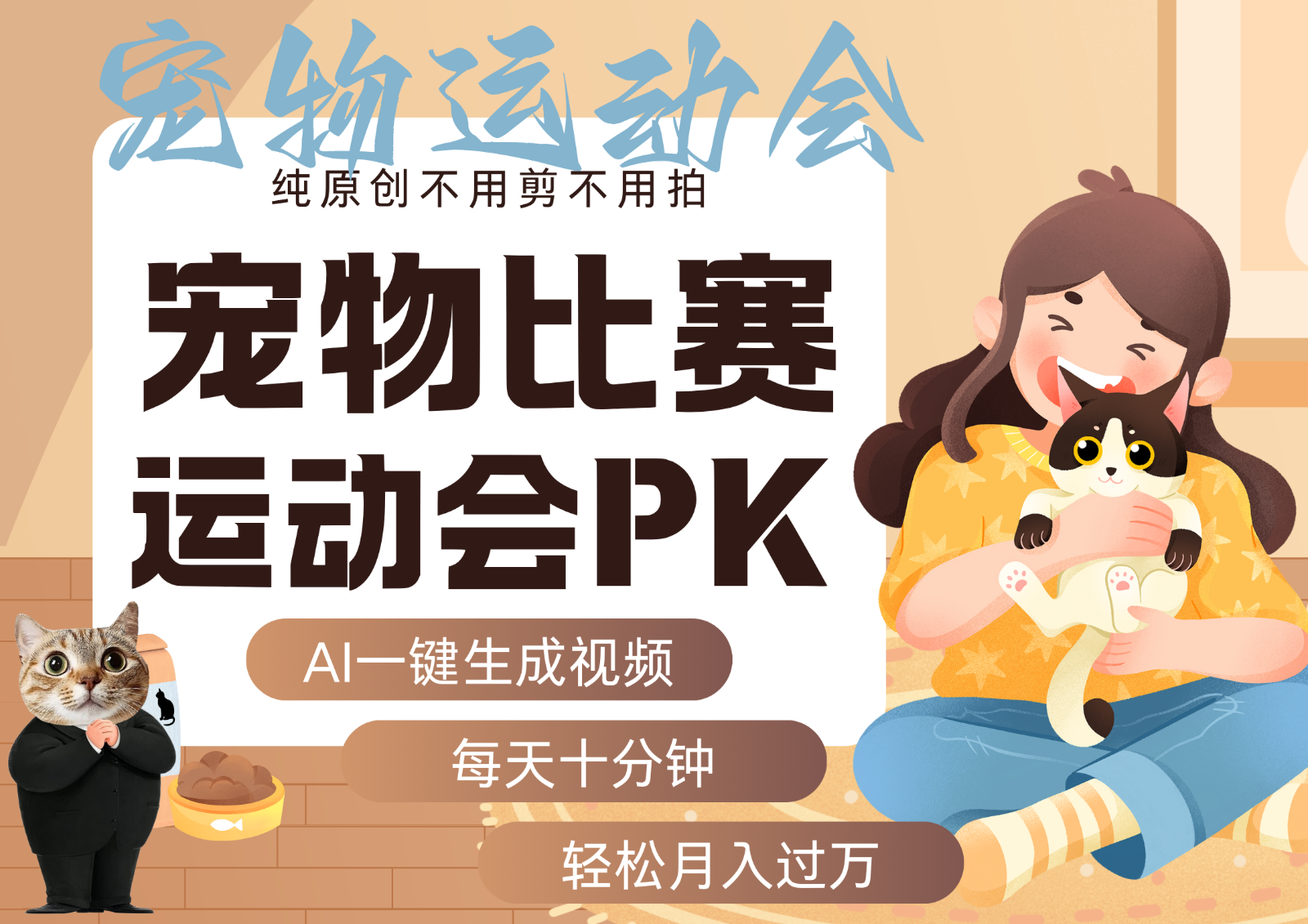 AI萌宠运动员跳水 射击 篮球 足球比赛 每天十分钟 附详细提示词文案库 代替做…-168网创