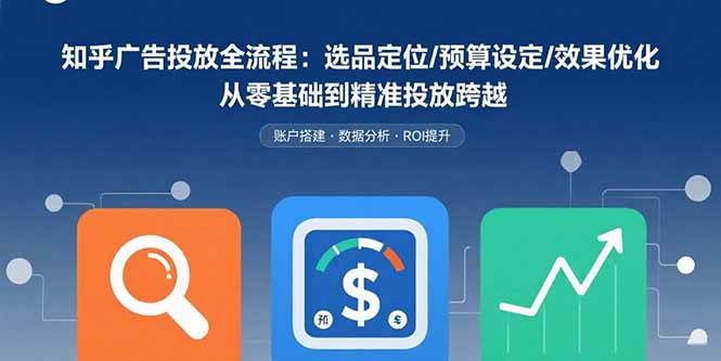 (15774期)知乎广告投放全流程:选品定位/预算设定/效果优化 从零基础到精准投放跨越-168网创