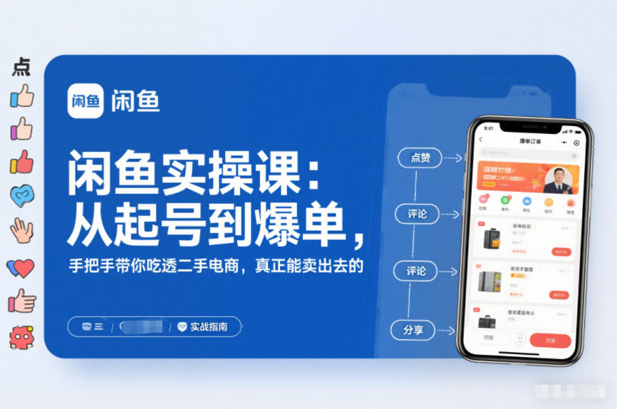 闲鱼实操课:从起号到爆单,手把手带你吃透二手电商,真正能卖出去的实战指南-168网创