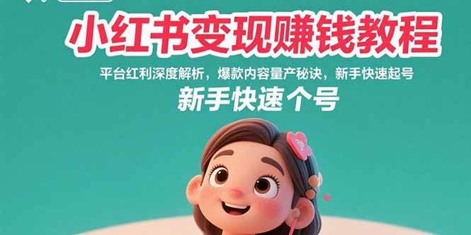 （15559期）小红书变现赚钱教程：平台红利深度解析，爆款内容量产秘诀，新手快速起号-168网创
