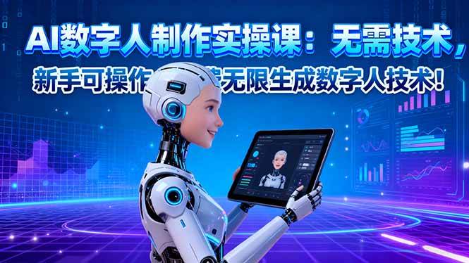 (16376期)AI数字人制作实操课:无需技术,新手可操作,免费无限生成数字人技术!-168网创