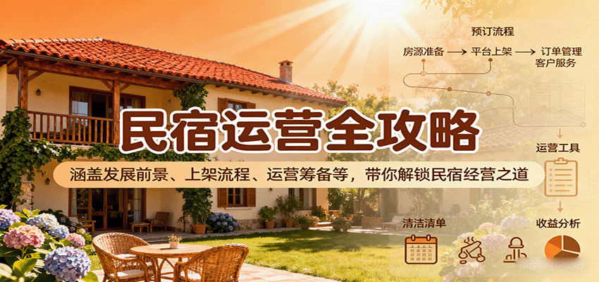 民宿运营全攻略:涵盖发展前景、上架流程、运营筹备等,带你解锁民宿经营之道-168网创