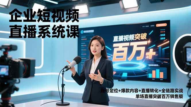 （16878期）企业短视频直播系统课，账号定位+爆款内容+直播转化+全链路实战，单场直播突破百万销售额-168网创