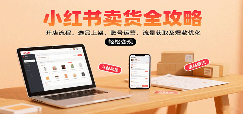 小红书卖货全攻略：开店流程、选品上架、账号运营、流量获取及爆款优化，轻松变现-168网创