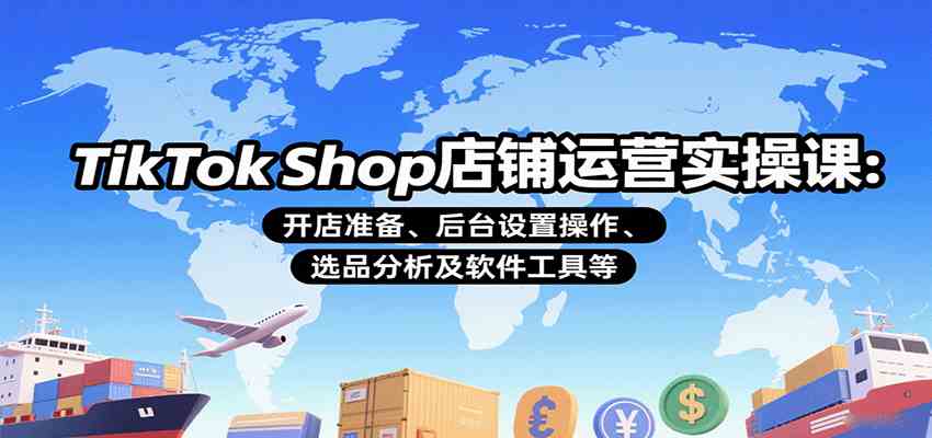 TikTok Shop店铺运营实操课:开店准备、后台设置操作、选品分析及软件工具等-168网创