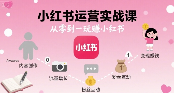 小红书运营实战课,从零到一玩賺小红书-168网创