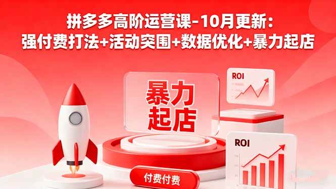 （16366期）拼多多高阶运营课-10月更新：强付费打法+活动突围+数据优化+暴力起店-168网创