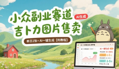 小众副业赛道 吉卜力图片售卖 单日2张+ AI一键生成【附教程】-168网创