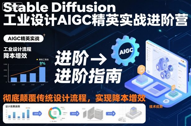 Stable Diffusion工业设计AIGC精英实战进阶营,彻底颠覆传统设计流程,实现降本增效-168网创