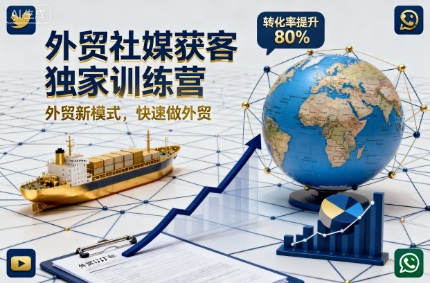 外贸社媒获客独家训练营,外贸新模式,快速做外贸-168网创
