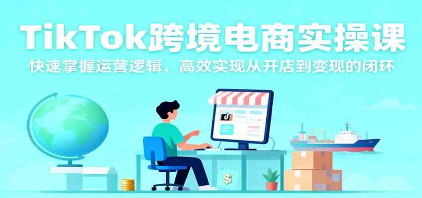 TikTok跨境电商实操课，快速掌握运营逻辑，高效实现从开店到变现的闭环-168网创