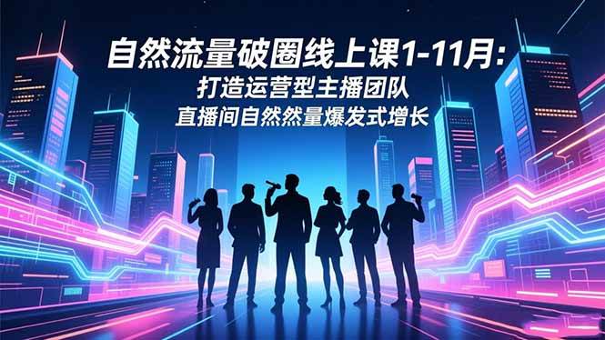 （16810期）自然流量破圈线上课1-11月：打造运营型主播团队 直播间自然流量爆发式增长-168网创