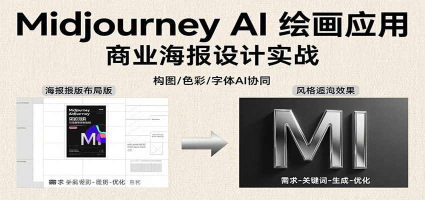 Midjourney AI绘画应用,关键词指令解析、漫画头像制作、海报设计、3D人物生成等-168网创
