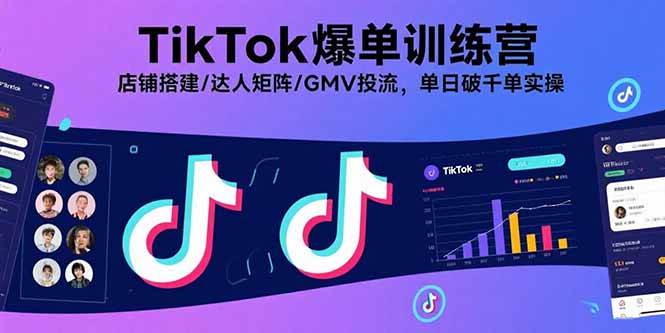 （15920期）TikTok爆单训练营，店铺搭建/达人矩阵/GMV投流，单日破千单实操-168网创
