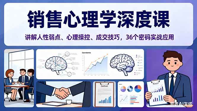 (16456期)销售心理学深度课,讲解人性弱点、心理操控、成交技巧,36个密码实战应用 (16456期)销售心理学深度课,讲解人性弱点、心理操控、成交技巧,36个密码实战应用
