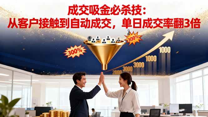 （16432期）吸金成交营销必杀技：从客户接触到自动成交，单日成交率翻3倍-168网创