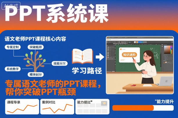 PPT系统课,专属语文老师的PPT课程,帮你突破PPT瓶颈-168网创