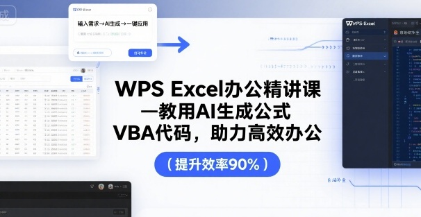 WPS Excel办公精讲课，教用 AI 生成公式，VBA 代码，助力高效办公-168网创